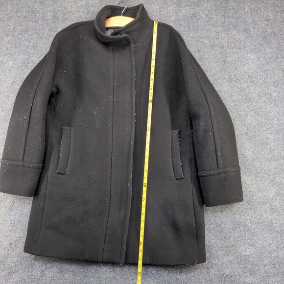 J. Crew Stadium Cloth by Nello Gori Women's Full Zip Coat Black 16 Wool Blend - Picture 13 of 14